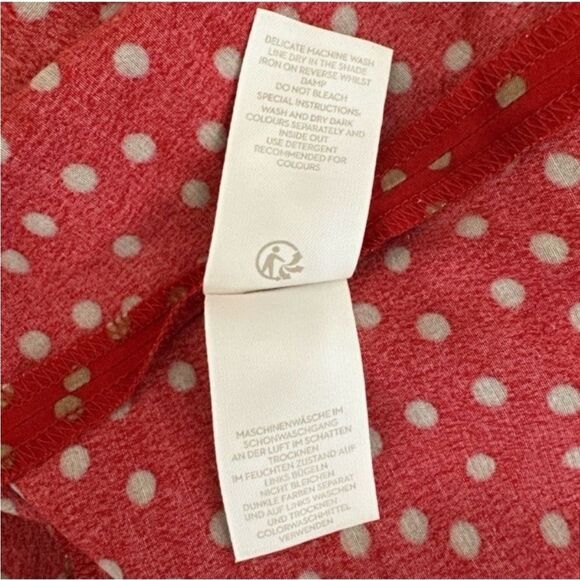 BODEN Elsie Button Red Polka Dot Poinsettia Midi Dress NWT - Picture 9 of 11